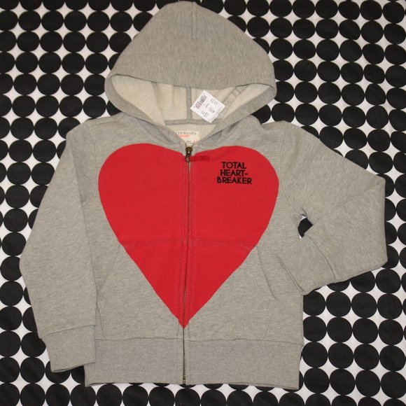 SOLD  ======= NEW Crewcuts Total Heartbreaker Hoodie Grey 4-5 - Picture 3 of 4